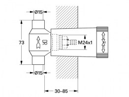 CUERPO EMPOTRADO LLAVE PASO GROHE